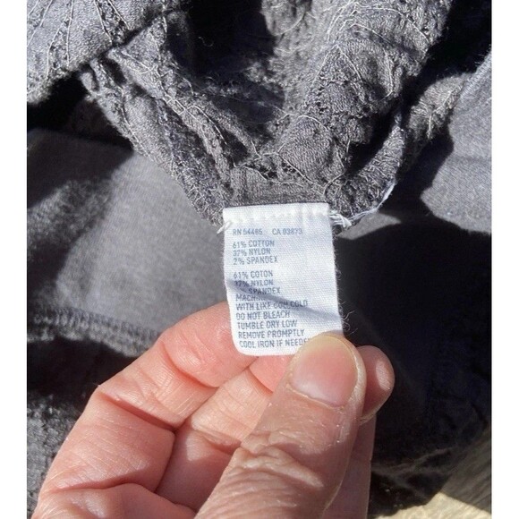 American Eagle Outfitters Lace Shirt Women's Medium Charcoal Grey Y2K Preppy - Picture 4 of 12